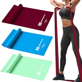 A AZURELIFE Bandas de resistencia, bandas elásticas profesionales largas sin látex, bandas de ejercicio para terapia física, yoga, pilates, rehabilita