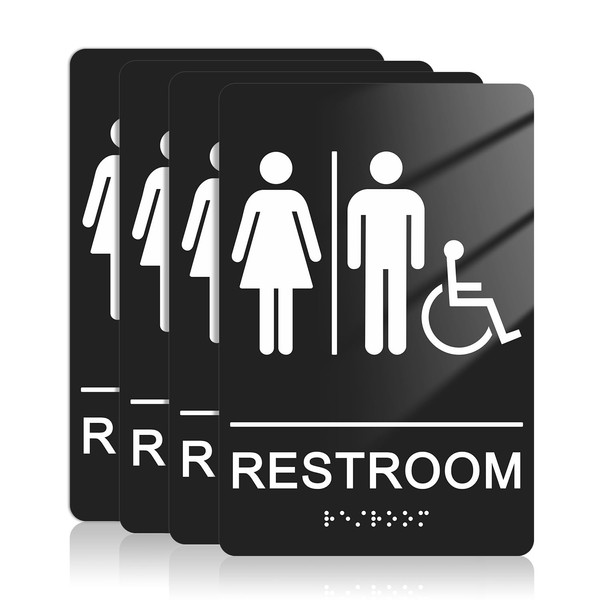T&R Restroom Signs with Wheelchair Symbols for Business - 4