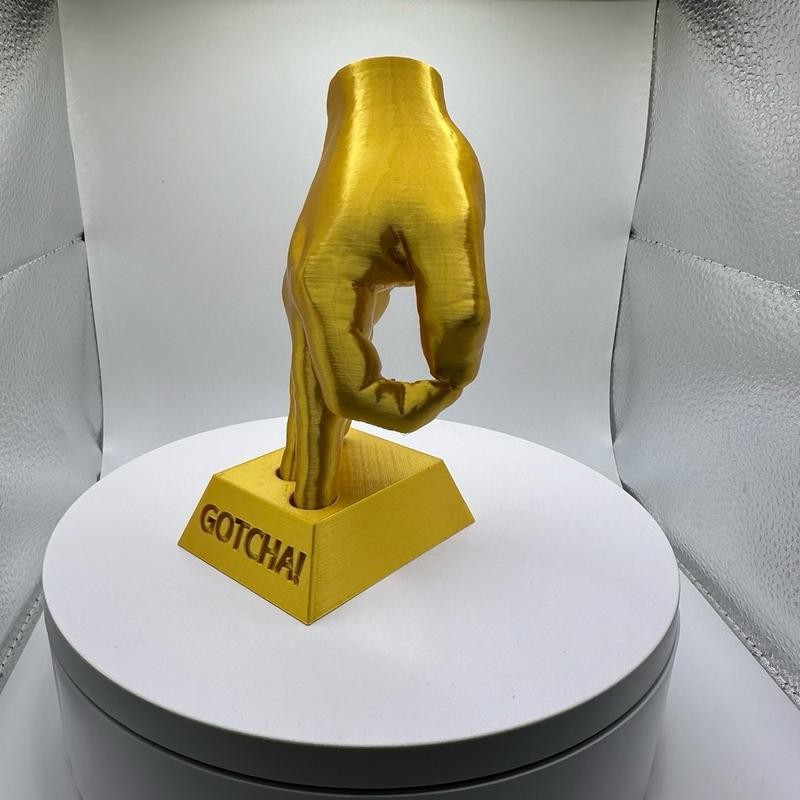 Gotcha Meme Figurine 3D Printed - Color: Orange