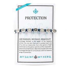 "My Saint My Hero "Archangel Michael Protection Bracelet – Handwoven - Archangel Michael and 5 Miraculous Medals – Shield of Faith for Men and Women – Made in Medjugorje