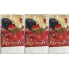 3 pc KITCHEN COTTON PRINTED VELOUR TOWELS SET, RED CAFE