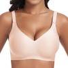 Jiuday Women's Bra Without Underwire Push Up Seamless Soft (Beige,