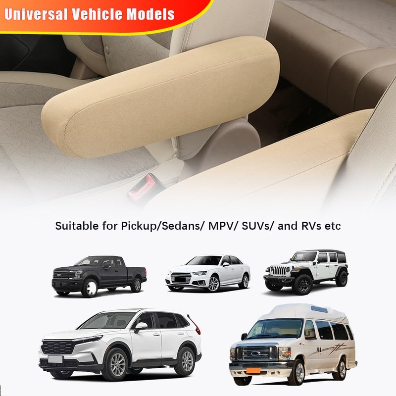 Smeyta 2PC Car Front Seat Armrest Covers,Universal Size Seat Arm