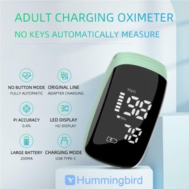 Pulse Oximeter Fingertip with Rechargeable, Oxygen Meter Finger Pulse Oximeter, Rechargeable Pulse Oximeter, Accurate Fast Oximetry SpO2 Reading for Outdoor Sports Home Wide Use (Green)