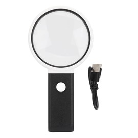 110mm Handheld Magnifier with 3 Colors Light Folding Desktop Magnifying Glass for Reading Inspection