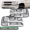 LQI Headlight Assembly Compatible with Chevy Silverado 1500 2500 1999-2002/Fit