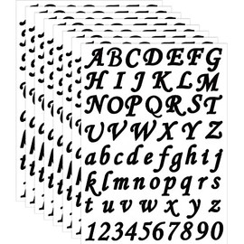 8 Sheets Letter Stickers Vinyl Sticker Letters Self Adhesive Alphabet Stickers Letter Stickers Mailbox Letters Numbers Decals for Crafts Sign Notebook Classroom Decor Business Address (1 Inch, Black)