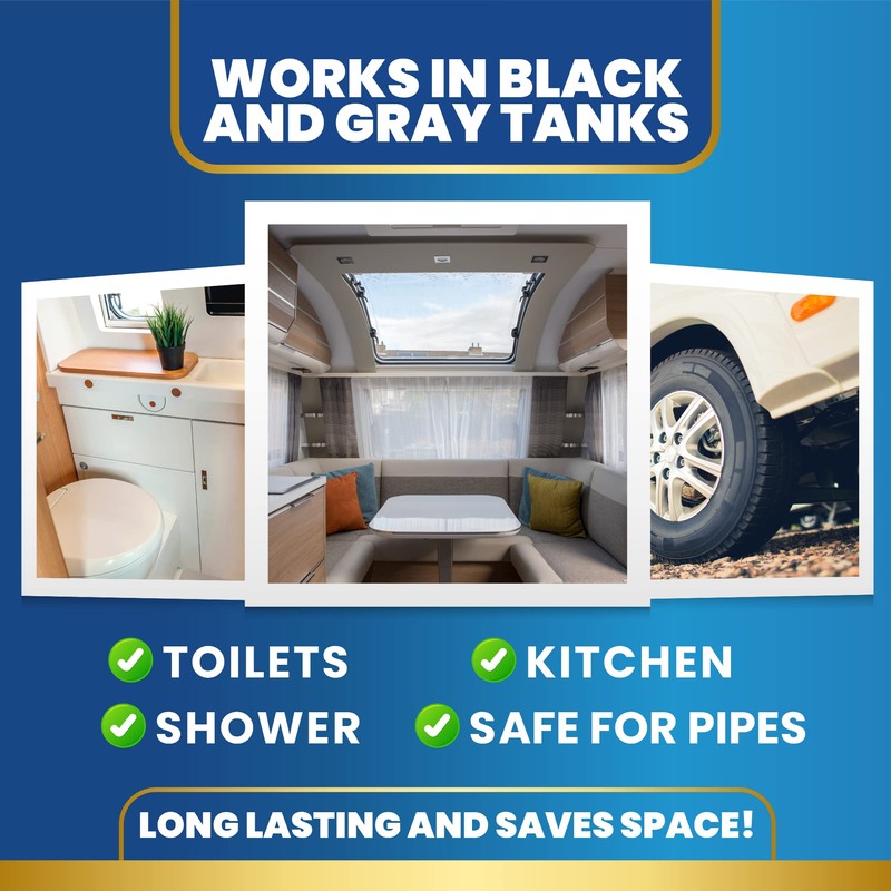 ADIOS! RV Holding Tank Treatment and Deodorizer - Digests Waste,