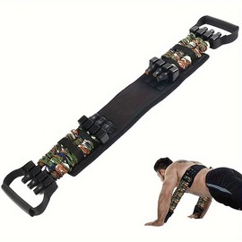 Hot 1cnt Adjustable Portable Resistance Band, Suitable For Push Up, Chest Muscle Building, Body Core Strength Training - Color: Camouflage Army Green