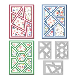 DELORIGIN Geometric Frames Cutting Dies Card Making Die Borders Stencil Carbon Steel Die Cuts Card Scrapbooking Embossing Template Metal Dies for Cards Craft Paper Album Invitation Background Panels