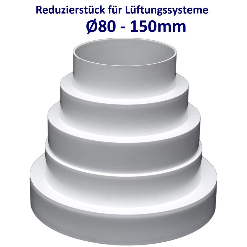 Universal reducer for ventilation systems 80/150 mm diameter, reducer connector