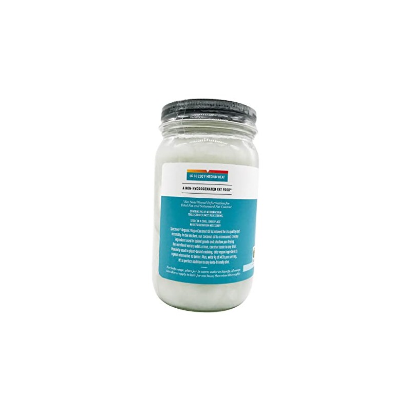 Aceite de coco virgen orgánico Spectrum, 14 onzas líquidas