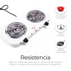 Raganet Parrilla Eléctrica 2 Quemadores Acero Inoxidable 2000w Color Blanco