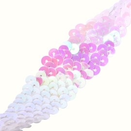 Mandala Crafts - Cinta elástica de lentejuelas – 1 pulgada AB iridiscente ribete elástico para coser la diadema del vestido – 10 yardas de tela metálica elástica con lentejuelas