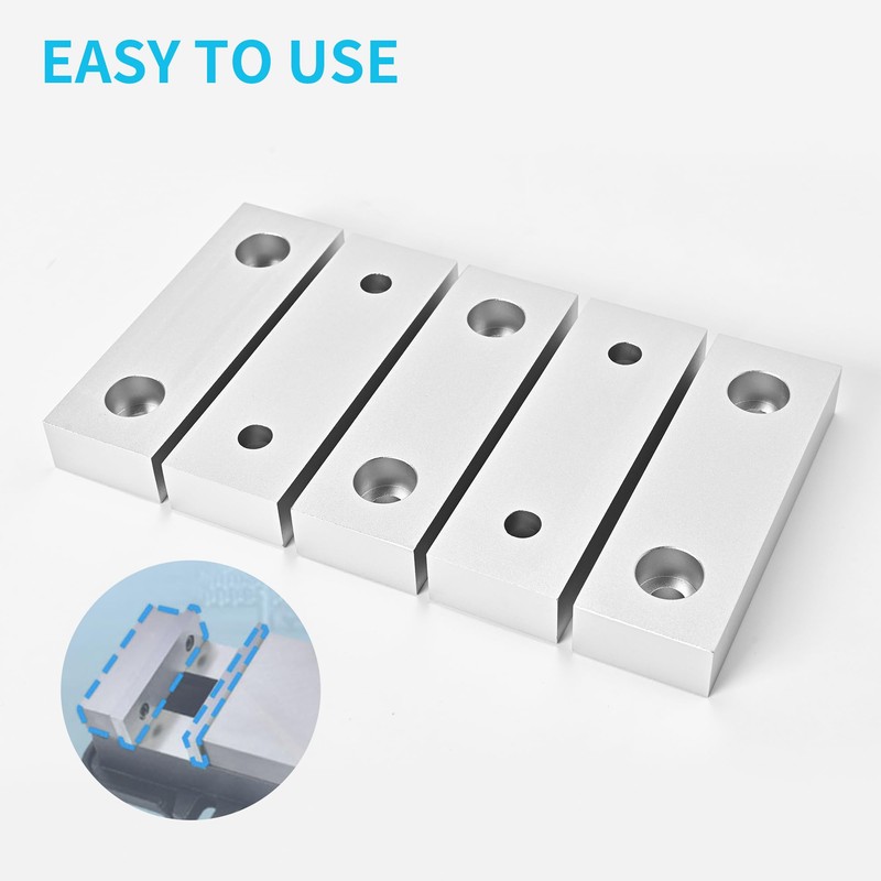LTIENBST Silver Aluminum 5Pcs Soft Jaws Set, 6 inch Vise