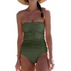 Beachsissi Women's Smocked Tummy Control Colour Gradient Print Tankini Sets,