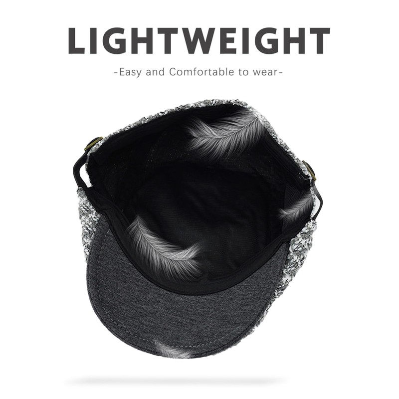 KeepSa Men's Herringbone Newsboy Flat Cap Gatsby Vintage Beret Hat,