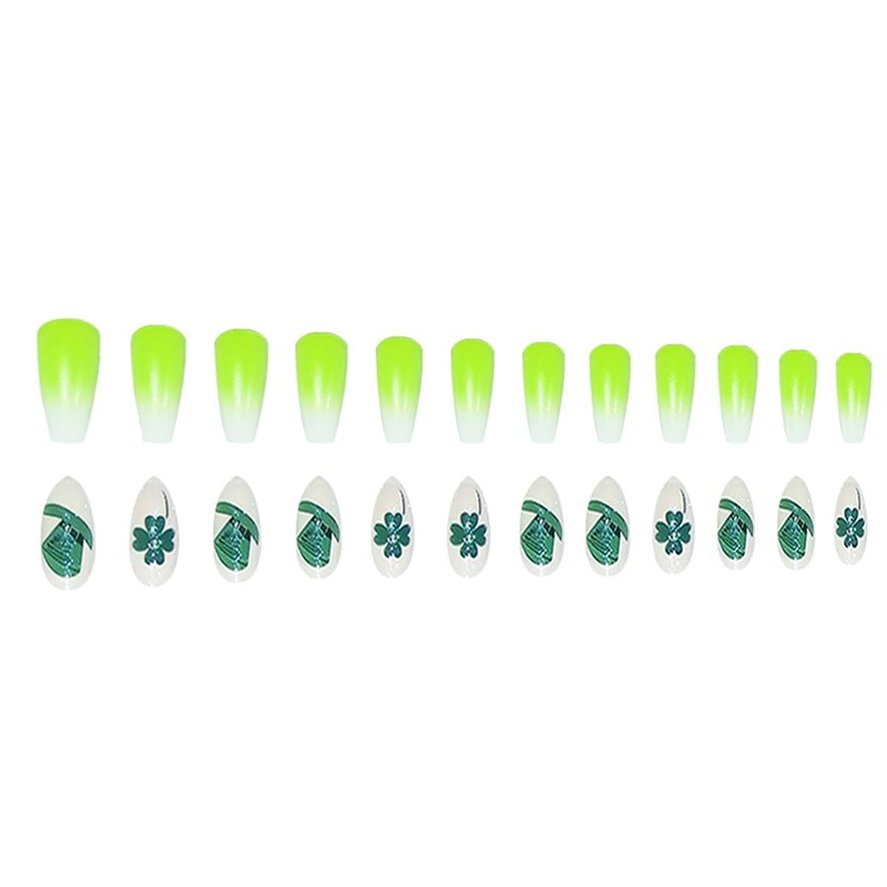 St. Patrick's Day Press on Nails Medium Length Fake Nails