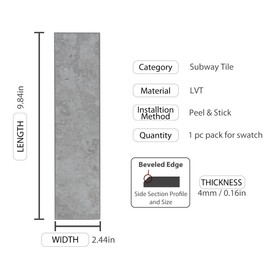 COLAMO Luxury Light Gray Peel and Stick Kitchen Backsplash,Thicker Self Adhesive Subway Tiles,Faux Ceramic Matt Tile,Stick on Accent Wall for Bathroom,Living Room,Vanity,RV,Bedroom,Fireplace