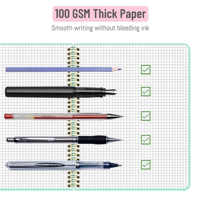 Ouzoustate Graph Paper Notebook 8.5" x 11", A4 Blue Grid
