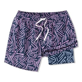 Chubbies Men's Standard The Dark Marzipans 5.5" (Classic Lined Swim Trunk), Navy