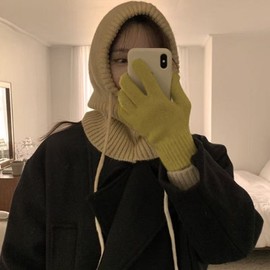 Imported Women's Balaclava Hooded Scarf Hat Balaclava lf3081 Barak [Gray]+Adjustable 4ea