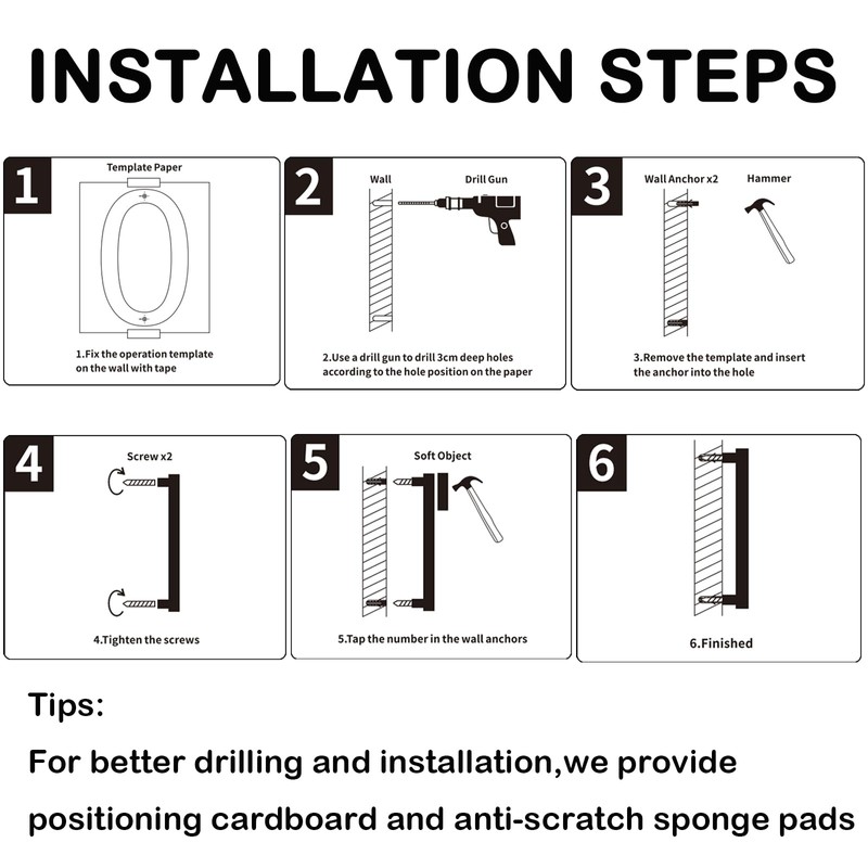 JILANLO 8" Large Floating House Numbers,Balck Acrylic Anti-Rust House Numbers,Modern