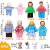 DUOCIYUAN Dollhouse Dolls, 12 Pieces Dollhouse Figures with Cat and