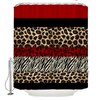 QSSMQS Leopard Print Shower Curtain Red Black Brown Cheetah Geometric