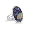 Tuscany Silver Women's Sterling Silver Oval Abalone Ring - Size