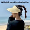 fKiZanthene Women's Beige Sun Visor Hat, Foldable & Adjustable Wide