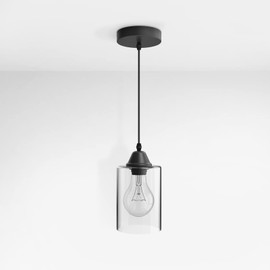 EMKE Vintage Pendant Light Pendant Lamp Black Pendant Lamp E27 Lamps, Retro Lampshade Light Chandelier Dining Room Lamp Living Room Lamp Kitchen Lamp