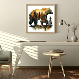 Diamond Painting Kits for Adults. Bears Diamond Art Full Drill Round Gem Art 5D Diamond Dots Suitable Home Wall Decor 14x14inch