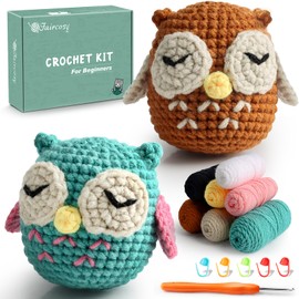 Faircosy - Kit de ganchillo para principiantes: kit de ganchillo Amigurumi, kit de inicio para adultos y niños (más de 10 años) con instrucciones detalladas y tutorial, regalo sorpresa para amante,