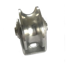 Chiloskit Sliding Gate 304 Stainless Steel 2 inch Roller Wheel Bearings U Groove Pulley Wheels for Swing/Sliding Sate with Wheel+Bracket,660 lbs Capacity (U)