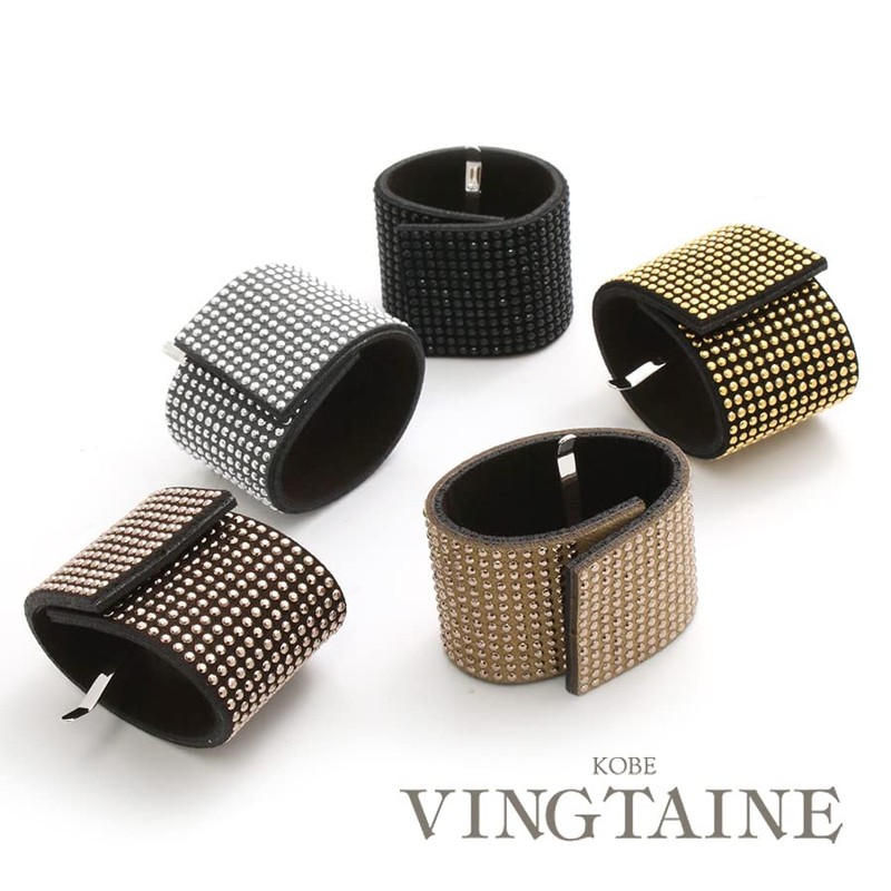 VINGTAINE H7529-GY Magnetic Studded Hair Cuff, Wrap One, Pony Hook,