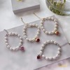 Smilephil Round White Simulated Shell Pearl Stretch Strand Bracelet with