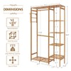 Ufine Bamboo Garment Rack 6 Tier Storage Shelves Clothes Hanging