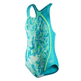 Speedo - Bañador para niña Estampado de una Pieza con Correa Gruesa en la Parte Trasera, Capri Breeze, Capri Breeze, 14 (Big Girls)