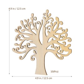 Artibetter Wooden Trees 10pcs Blank Wooden Ornaments Tree Shape Unfinished Wood Family Tree Wood Cutout for Weddings Embellishments Christmas Ornaments Scrapbooking and DIY Crafts Wooden Craft