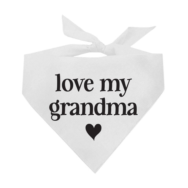 Love My Grandma Dog Bandana | 100% Cotton Adjustable Triangle