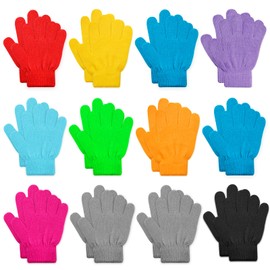 ONESING 12 Pairs Kids Gloves - Warm Knitted Winter Gloves Bulk for Girls Boys, Children Gloves Designed for Cold Weather Mixcolor W