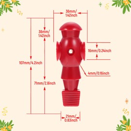 zalati Foosball Man 5/8 inch Universal Rods Table Soccer Football Player for Replacement Exchange Part - Red