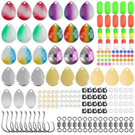 Walleye Rig Making Kit,205pcs DIY Lure Making Supplies Parts for Crawler Harness Walleye Spinner Rigs Colorado Blades Pompano Floats Clevises Beads Hooks Spinner Lure Making Kit