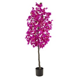 Nearly Natural 5ft. Bougainvillea Artificial Tree,Purple