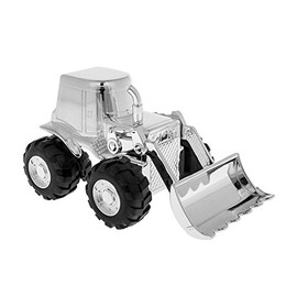 NEW SILVER PLATED JCB DIGGER TRUCK MONEY BOX / PIGGY BANK / CHRISTENING GIFT