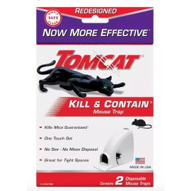 Tomcat Mouse Trap 2 Pack—Kill And Contain Disposable No SEE No Mess👍