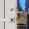 Probrico Brushed Nickel Exterior Door Locksets with Deadbolt, Front Door