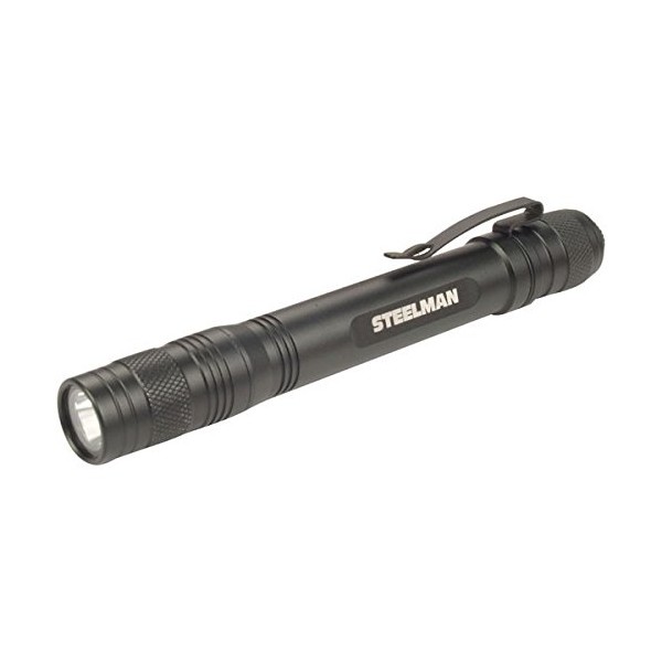 Steelman LED Pen Light,2AA Batteries, Black