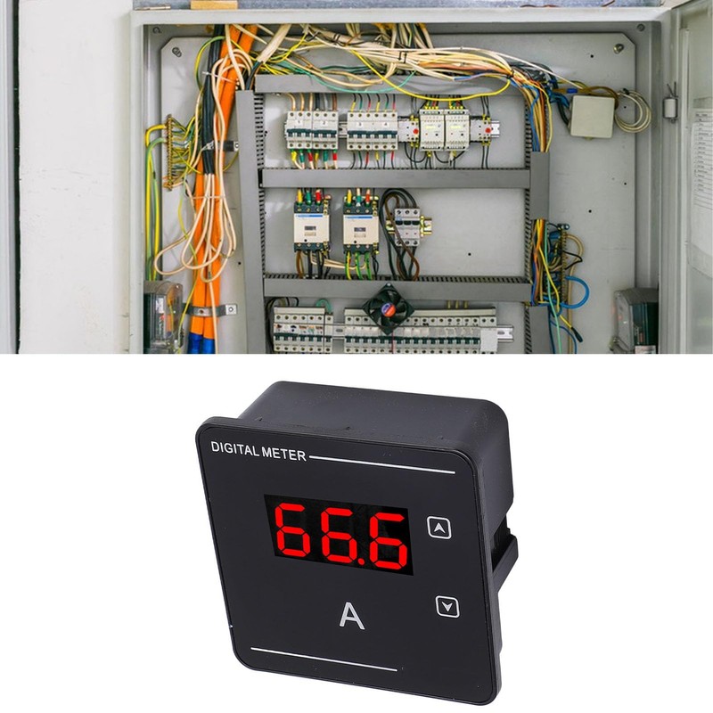 Digital Ammeter, Digital Display AC Current Indicator, 1-120A Measurement Range,